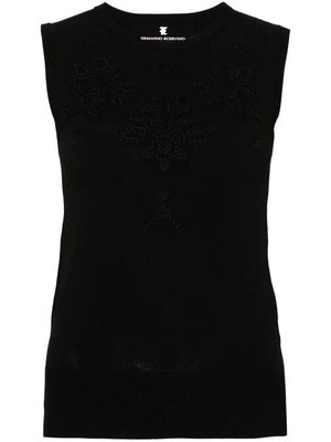 Ermanno Scervino broderie-anglaise fine-knit top - Black