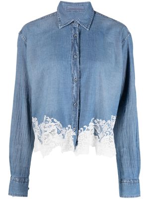 Ermanno Scervino broderie-anglaise shirt - Blue