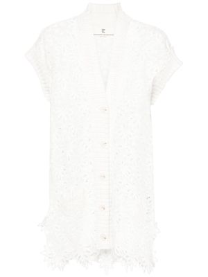 Ermanno Scervino broderie-anglaise short-sleeve cardigan - White