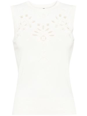 Ermanno Scervino broderie anglaise tank top - Neutrals