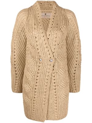 Ermanno Scervino button-fastening cable-knit cardigan - Neutrals