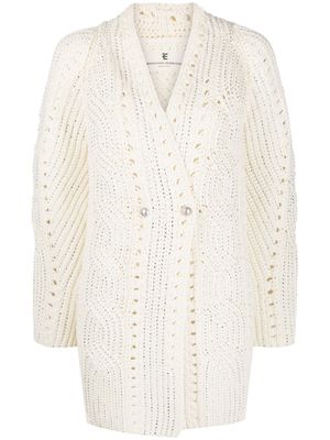 Ermanno Scervino button-fastening cable-knit cardigan - White