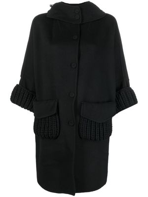 Ermanno Scervino button-up hooded coat - Black