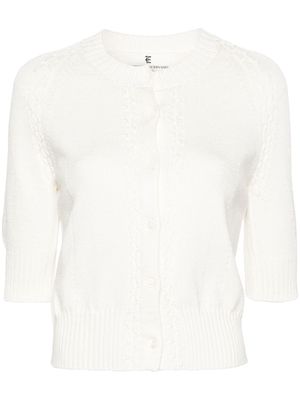Ermanno Scervino cable-knit short-sleeve cardigan - White