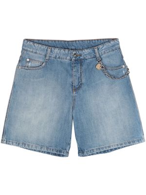 Ermanno Scervino chain-detail denim shorts - Blue