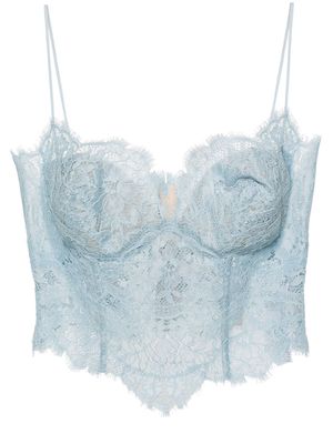Ermanno Scervino Chantilly-lace corset top - Blue