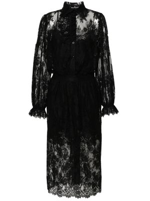 Ermanno Scervino Chantilly-lace midi dress - Black