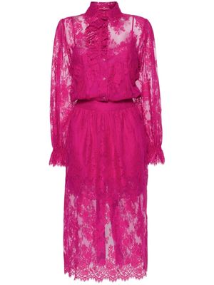 Ermanno Scervino Chantilly-lace midi dress - Pink