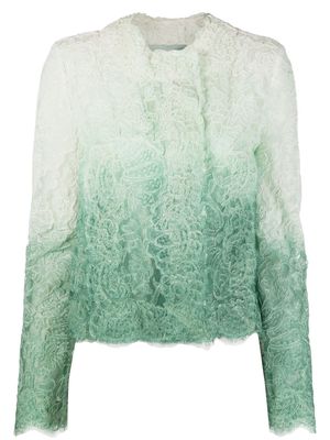 Ermanno Scervino Chantilly-lace ombré jacket - Green