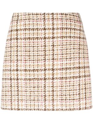Ermanno Scervino check-pattern tweed miniskirt - White