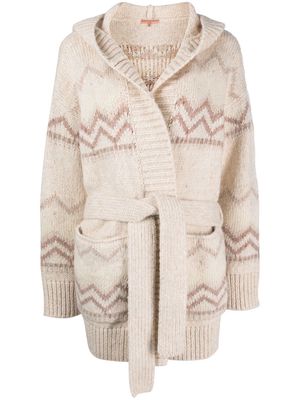 Ermanno Scervino chunky-knit hooded cardigan - Neutrals