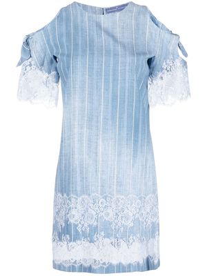 Ermanno Scervino cold-shoulder shift dress - Blue