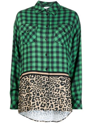 Ermanno Scervino contrast-panel checked shirt - Green