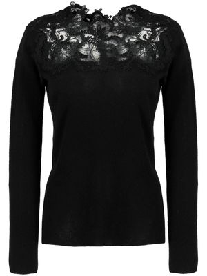 Ermanno Scervino corded-lace cashmere sweatshirt - Black