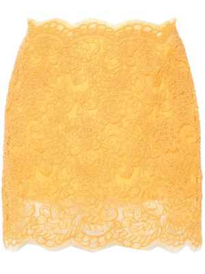 Ermanno Scervino corded-lace mini skirt - Yellow