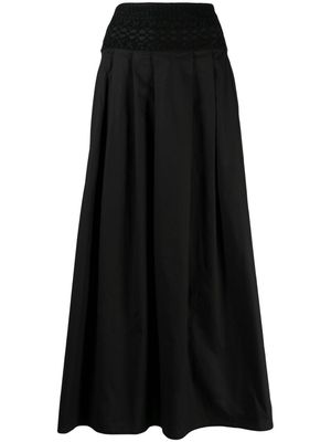 Ermanno Scervino crochet-detail long skirt - Black
