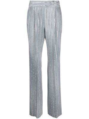 Ermanno Scervino crystal-embellishment flared trousers - Grey