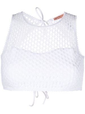 Ermanno Scervino cut-out crochet crop top - White