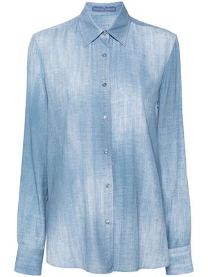 Ermanno Scervino denim-print shirt - Blue
