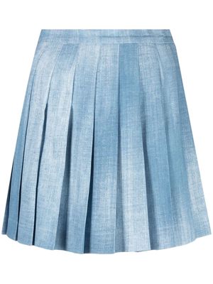 Ermanno Scervino distressed-effect pleated miniskirt - Blue