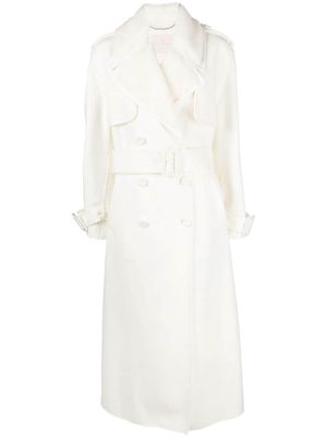 Ermanno Scervino double-breasted virgin wool trench coat - White