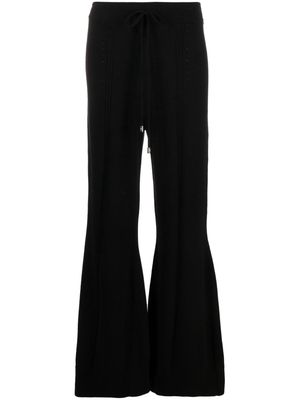 Ermanno Scervino drawstring-waist ribbed-knit trousers - Black