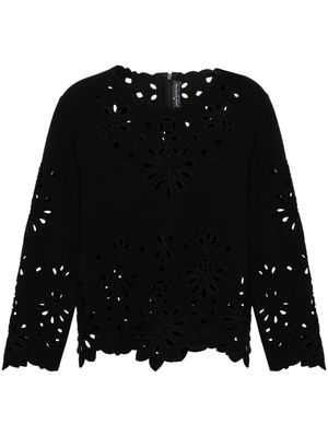 Ermanno Scervino embroidered cut-out blouse - Black