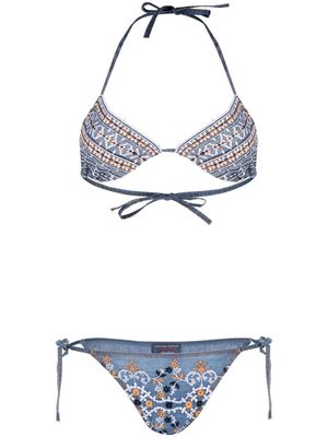 Ermanno Scervino embroidered-design bikini set - Blue