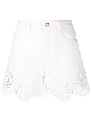Ermanno Scervino embroidered detail denim shorts - White