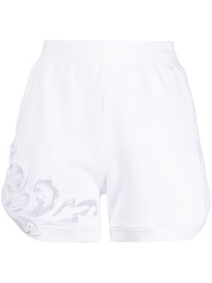 Ermanno Scervino embroidered high-waisted shorts - White