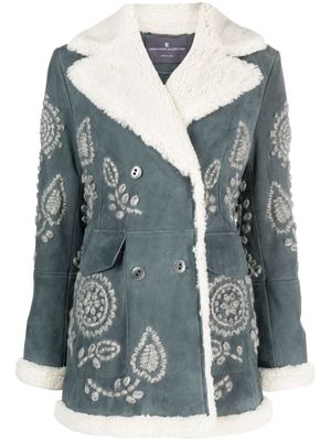 Ermanno Scervino embroidered notched-collar jacket - Blue