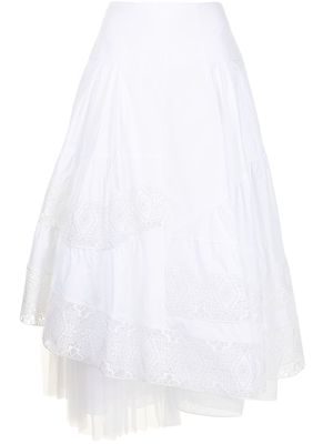Ermanno Scervino embroidered tiered skirt - White