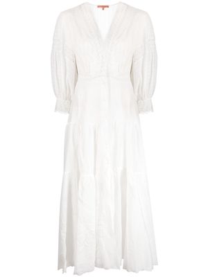 Ermanno Scervino embroidered V-neck maxi dress - White