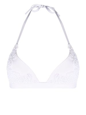 Ermanno Scervino engraved-logo bikini top - White