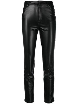 Ermanno Scervino faux-leather cropped trousers - Black