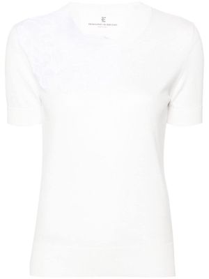 Ermanno Scervino floral-appliqué cotton blouse - White