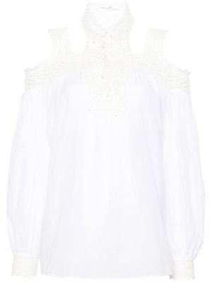 Ermanno Scervino floral-embroidered cotton blouse - White