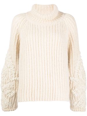 Ermanno Scervino floral-embroidered knitted jumper - White