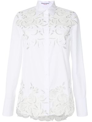 Ermanno Scervino floral embroidered longline shirt - White