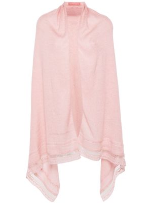 Ermanno Scervino floral-embroidered open-knit cape - Pink