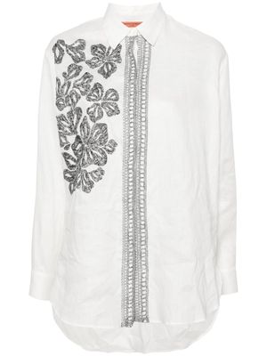 Ermanno Scervino floral-embroidery linen shirt - White