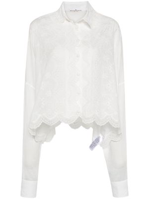 Ermanno Scervino floral-lace detail drop-shoulder blouse - White