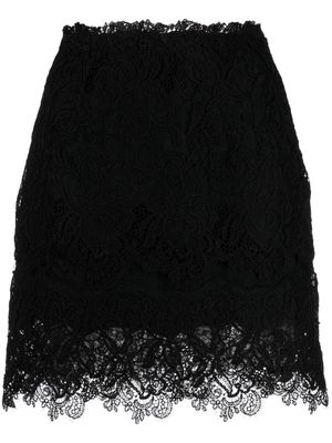Ermanno Scervino floral-lace detail mini skirt - Black
