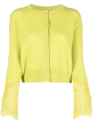Ermanno Scervino floral-lace knitted cardigan - Green
