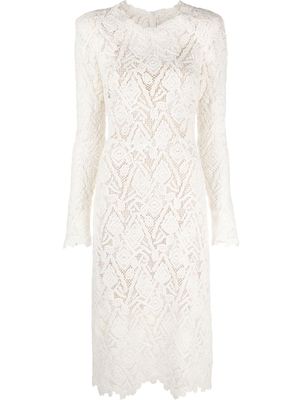 Ermanno Scervino floral lace midi dress - White