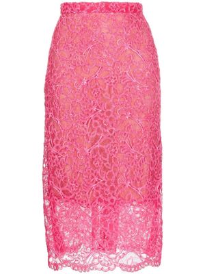Ermanno Scervino floral-lace midi skirt - Pink