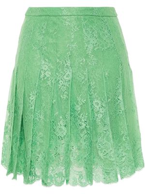 Ermanno Scervino floral-lace pleated skirt - Green