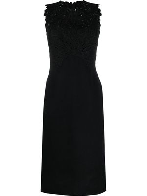 Ermanno Scervino floral-lace tailored dress - Black