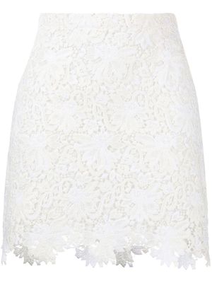 Ermanno Scervino floral-pattern macramé skirt - White