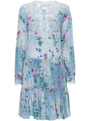 Ermanno Scervino floral-print silk mini dress - Blue